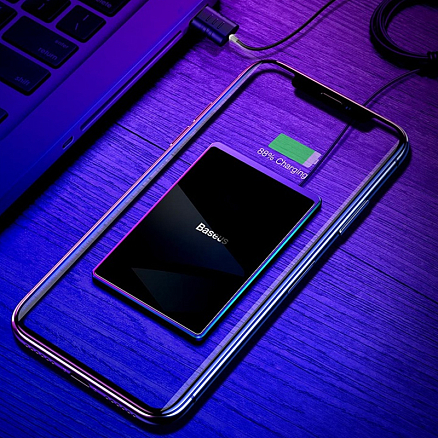 Беспроводная зарядка для телефона ультратонкая 15W Baseus Card (быстрая зарядка) черная