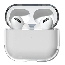 Чехол для наушников AirPods, AirPods 2 пластиковый Hurtel прозрачный