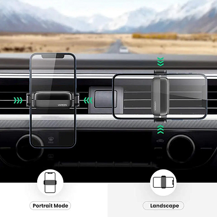 Держатель автомобильный в решетку обдува Ugreen LP120-10422 черный

