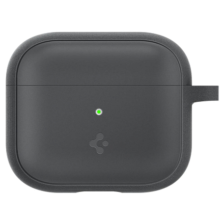 Чехол для наушников AirPods 3 силиконовый с карабином Spigen Silicone Fit темно-серый