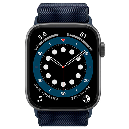 Ремешок-браслет для Apple Watch 42 и 44 мм текстильный Spigen Fit Lite темно-синий