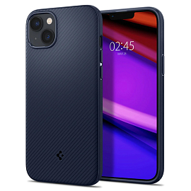Чехол для iPhone 14 Plus гибридный Spigen Mag Armor MagSafe синий