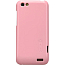 Чехол для HTC One V пластиковый тонкий + пленка NillKin E-Style розовый