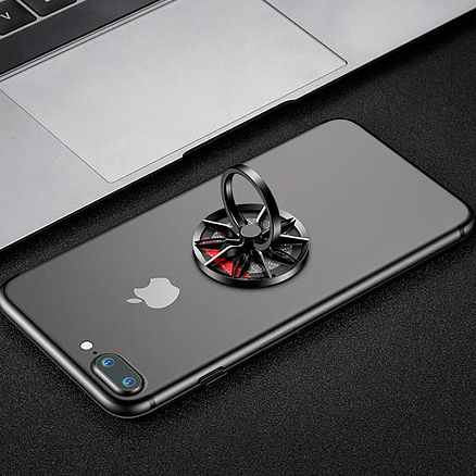 Держатель для телефона на палец Baseus Wheel B1S черно-серебристый