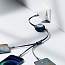 Кабель USB - MicroUSB, Lightning, Type-C для зарядки 1,2 м 3.5А плоский Baseus Bright Mirror синий