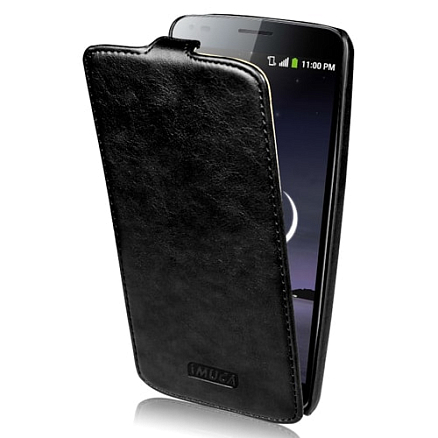 Чехол для LG G Flex кожаный - блокнот iMuca Concise черный