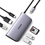 Хаб (разветвитель) Type-C - HDMI 4K 30Hz, 2 x USB, SD, MicroSD + Gigabit Ethernet Ugreen CM212 50852 с питанием Type-C серый