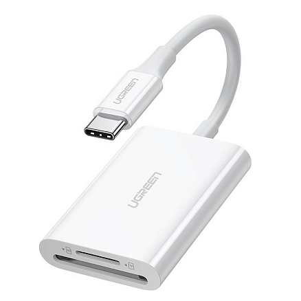 Картридер Type-C 3.2 Gen 1 для SD и MicroSD Ugreen CM265 белый