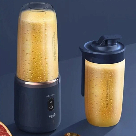 Мини блендер портативный для смузи Deerma DEM-NU06 400 мл синий