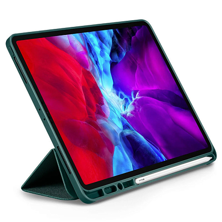 Чехол для iPad Pro 12.9 2018, 2020 книжка Spigen Urban Fit темно-бирюзовый