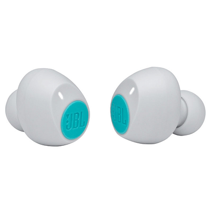Наушники беспроводные Bluetooth JBL Tune 115 TWS вакуумные с микрофоном бело-бирюзовые