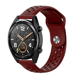 Ремешок-браслет для Huawei Watch GT, GT 2 46 мм силиконовый Nova New Nike бордовый