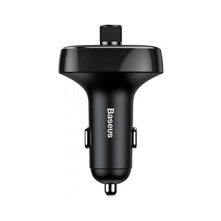 FM модулятор (трансмиттер) автомобильный Baseus S-09 с громкой связью и двумя USB (3.4A) для зарядки черный