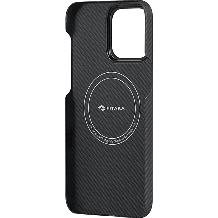 Чехол для iPhone 15 Pro гибридный Pitaka MagEZ 4 600D черно-серый
