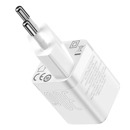 Зарядное устройство сетевое Type-C 3А 30W Baseus GaN3 (быстрая зарядка QC, PD) белое