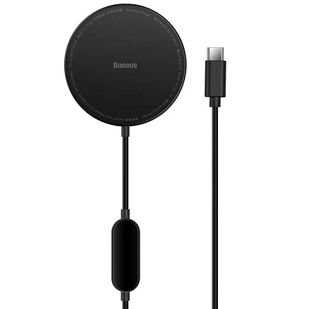Беспроводная зарядка для телефона 15W 2A Baseus Simple Mini 2 Magnetic 15W (быстрая зарядка PD) черная