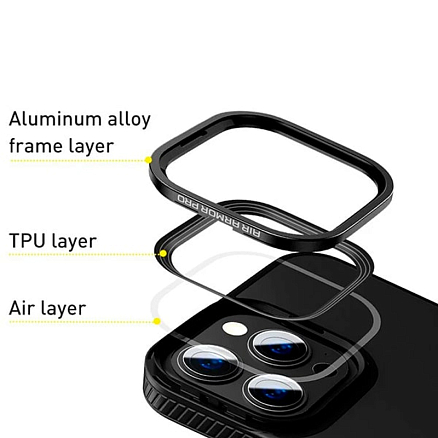Чехол для iPhone 13 Pro Max гибридный Baseus Crystal черный