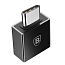 Переходник Type-C - USB (папа - мама) хост OTG Baseus Exquisite черный
