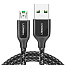 Кабель USB - MicroUSB для зарядки 1 м 4А плетеный Ugreen US271 (быстрая зарядка) серый