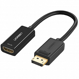 Переходник DisplayPort - HDMI (папа - мама) длина 25 см 4K Ugreen MM137 черный