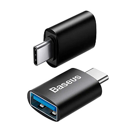 Переходник Type-C - USB 3.1 (папа - мама) хост OTG Baseus Ingenuity Series Mini черный