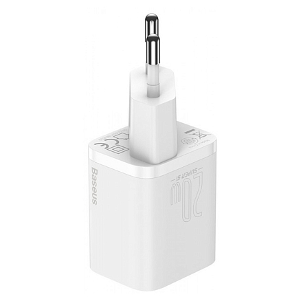 Зарядное устройство сетевое с Type-C входом 3А 20W Baseus Super Si CCSUP-B02 (быстрая зарядка PD) белое