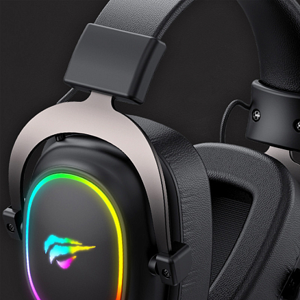 Наушники Havit H2002P полноразмерные с микрофоном и RGB подсветкой игровые черные