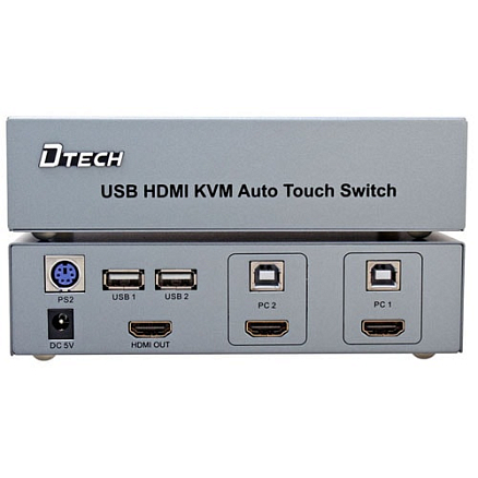 KVM переключатель на 2 компьютера HDMI Dtech DT-8121