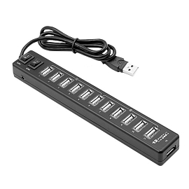 USB 2.0 HUB (разветвитель) на 12 портов ISA с выключателями черный