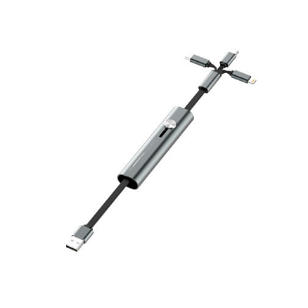 Кабель USB - MicroUSB, Lightning, Type-C компактный 30см 3.4A Ldnio LC99