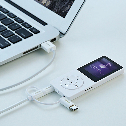 Кабель USB - MicroUSB, MiniUSB, Type-C 1 м 2A Ugreen US185 белый