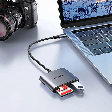 Картридер Type-C универсальный Ugreen CM387 серый