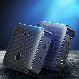 Bluetooth аудио адаптер (ресивер + трансмиттер) SPDIF Toslink + 3,5 мм aptX Ugreen CM144 V5.0 черный