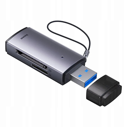 Картридер USB 3.0 - SD, microSD Baseus Lite серый