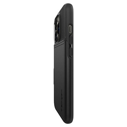 Чехол для iPhone 13 Pro гибридный со слотом для карты Spigen Slim Armor CS черный