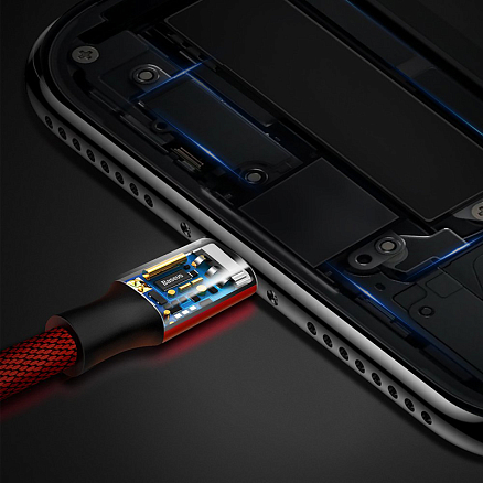 Кабель USB - Lightning для зарядки iPhone 1,8 м 2A плетеный Baseus Yiven красный
