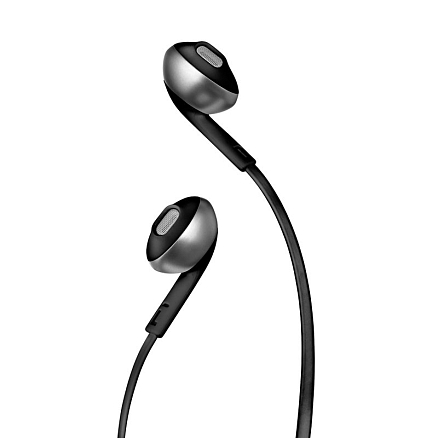 Наушники JBL Tune 205 вкладыши с микрофоном и плоским проводом черные