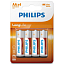 Батарейка LR6 (пальчиковая большая AA) Philips Longlife Zinc R6L4B/97 упаковка 4 шт.