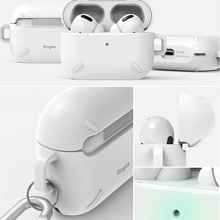 Чехол для наушников AirPods Pro, Pro 2 силиконовый с карабином Ringke Layered прозрачный
