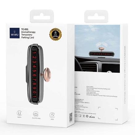 Автовизитка на липучке с ароматизатором WiWU TC-001 серая