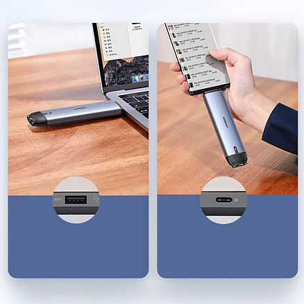 Корпус для SSD M.2, SATA диска Type-C 3.1 Gen 2 (6 Gbps), USB Ugreen CM298 серый