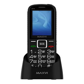 Мобильный телефон Maxvi B21ds с док-станцией для зарядки WC-111 черный