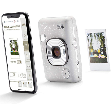 Фотоаппарат мгновенной печати Fujifilm Instax Mini LiPlay белый мрамор