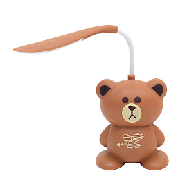 Лампа светодиодная мини настольная беспроводная SM YW1702 Мишка коричневая