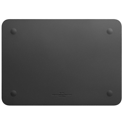 Чехол для Apple MacBook Pro 15 A1707, A1990, A1398, A1286, A1260, A1226, A1211 кожаный футляр WiWU Skin Pro II темно-серый