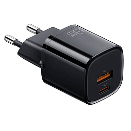 Зарядное устройство сетевое с USB и Type-C входами 33W GaN McDodo CH-0151 (быстрая зарядка PD, QC) черное