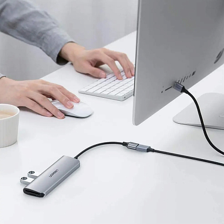 Кабель-удлинитель USB 3.0 - USB 3.0 (папа - мама) длина 1 м плетеный Ugreen US115 черный