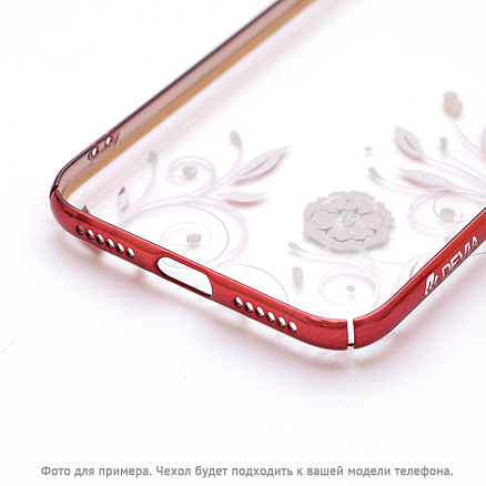 Чехол для iPhone X, XS пластиковый Devia Petunia прозрачно-красный