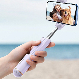 Монопод (палка для селфи) Bluetooth с кнопкой Baseus Ultra Mini лиловый