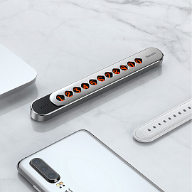 Автовизитка на липучке Baseus Sliding Cover серебристая